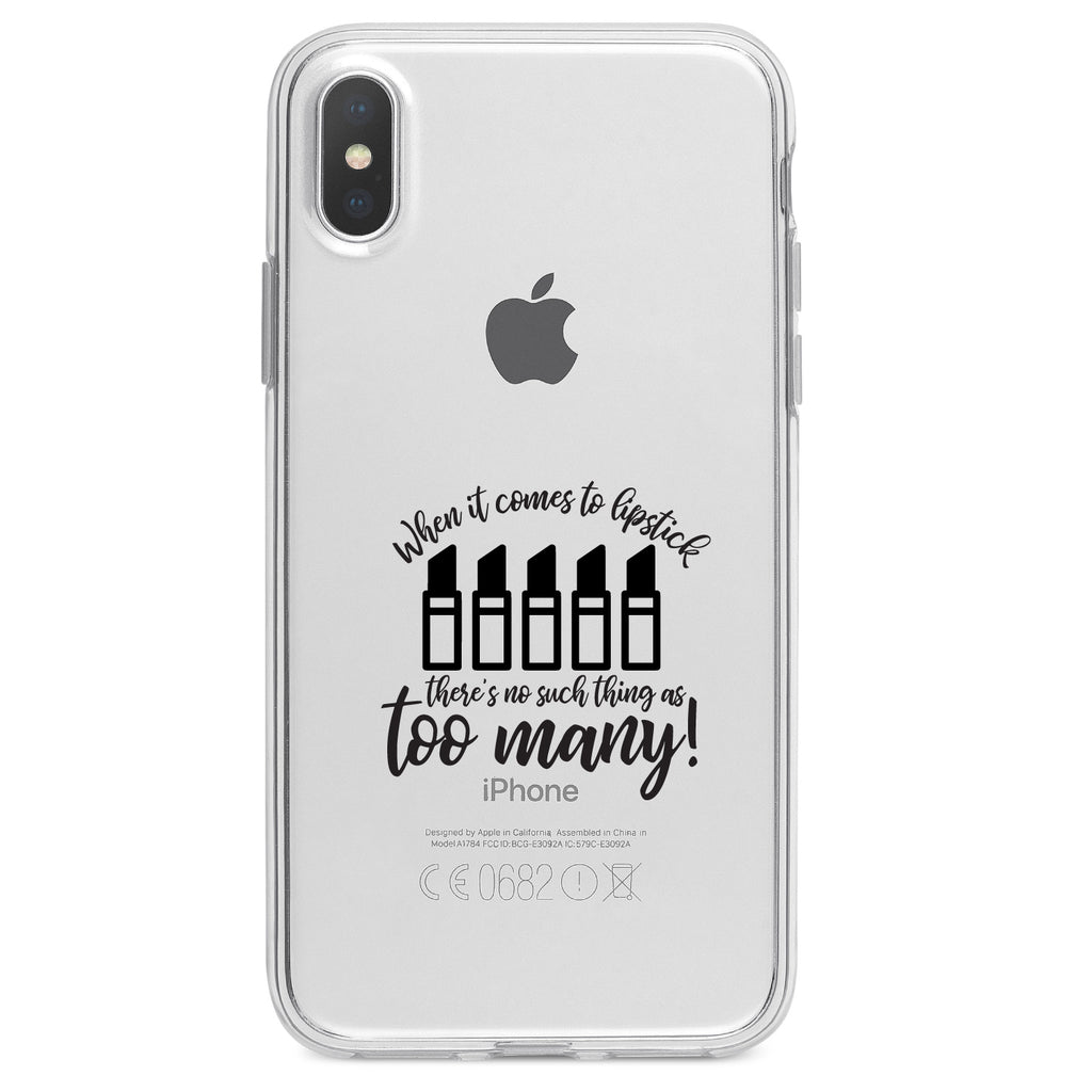 When It Comes to Lipstick, Never Too Many Clear Shockproof iPhone Case, view 3