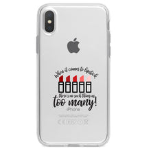 DistinctInk® Clear Shockproof Hybrid Case for Apple iPhone / Samsung Galaxy / Google Pixel - When It Comes to Lipstick, Never Too Many Red