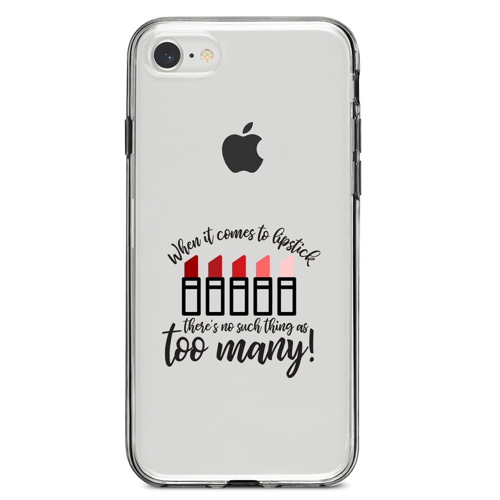 When It Comes to Lipstick, Never Too Many Red Clear Shockproof iPhone Case, view 5