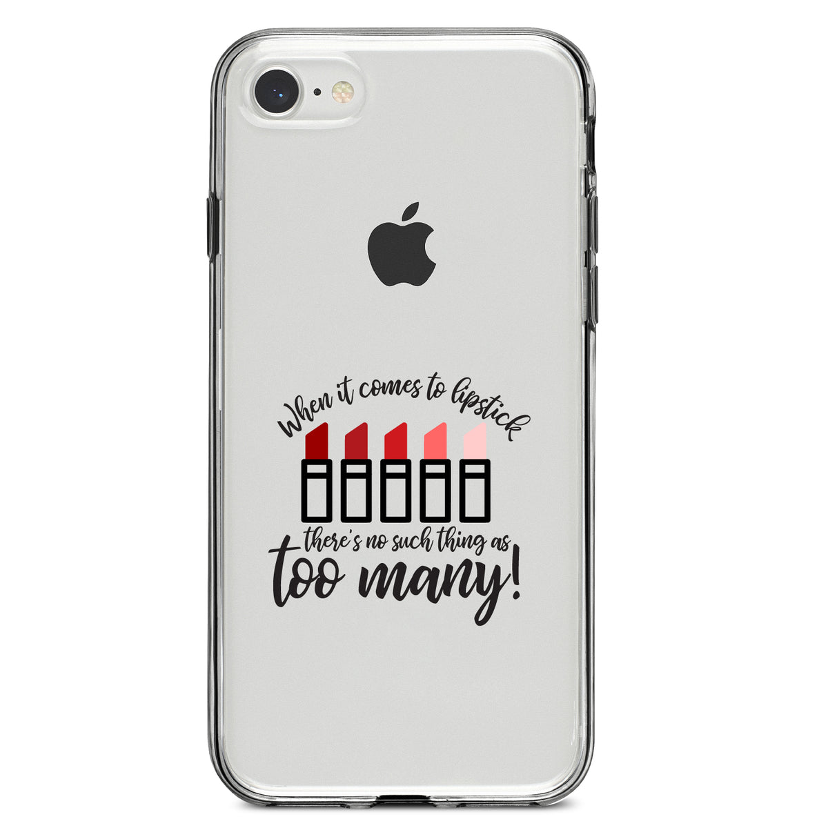 When It Comes to Lipstick, Never Too Many Red Clear Shockproof iPhone Case, view 5