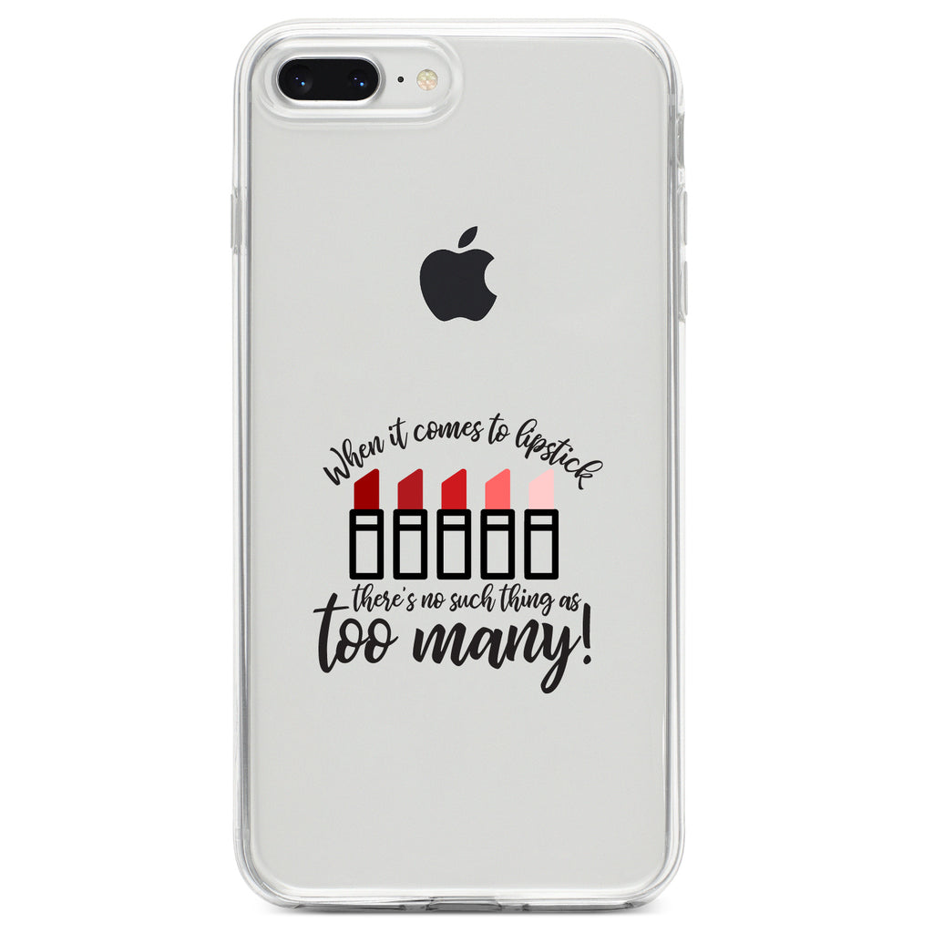 When It Comes to Lipstick, Never Too Many Red Clear Shockproof iPhone Case, view 6