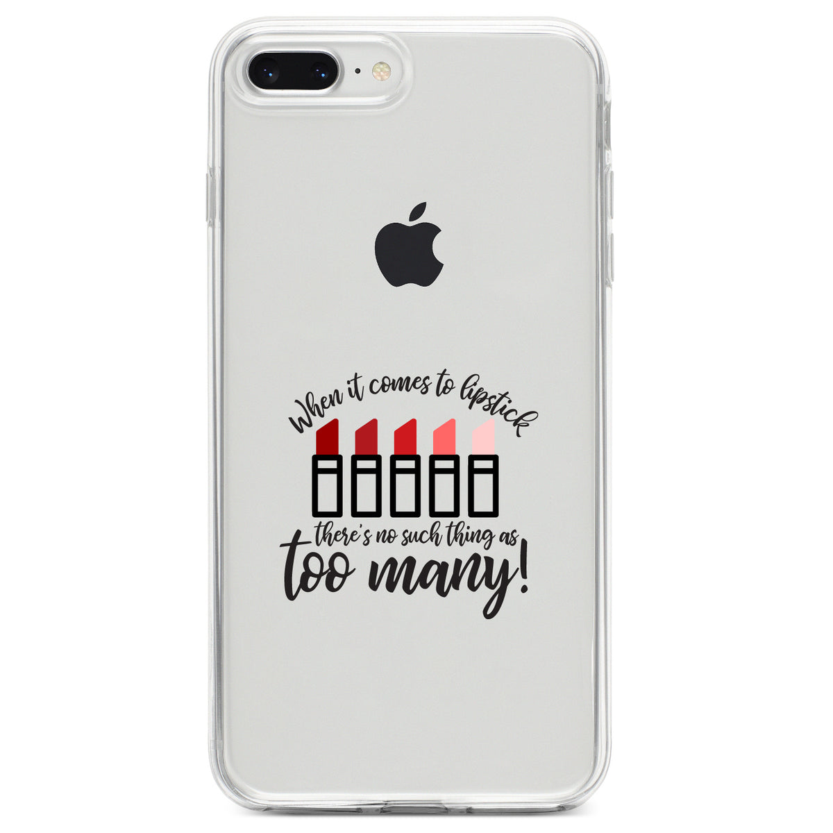When It Comes to Lipstick, Never Too Many Red Clear Shockproof iPhone Case, view 6
