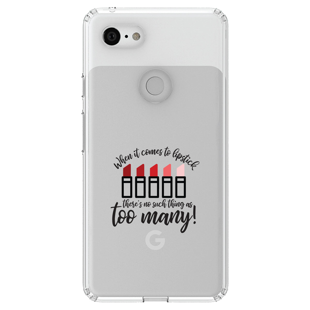 When It Comes to Lipstick, Never Too Many Red Clear Shockproof iPhone Case, view 21