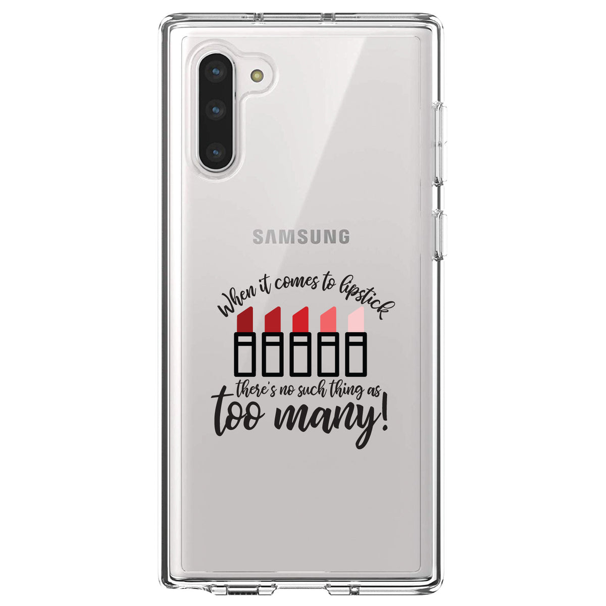 When It Comes to Lipstick, Never Too Many Red Clear Shockproof iPhone Case, view 9