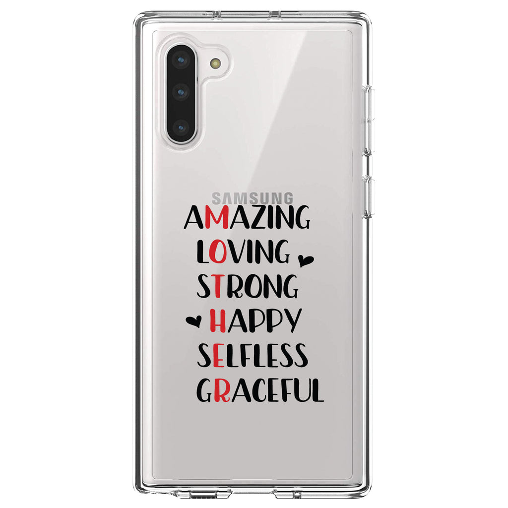 Mother Word Art, Amazing, Loving, Strong Clear Shockproof iPhone Case, view 9
