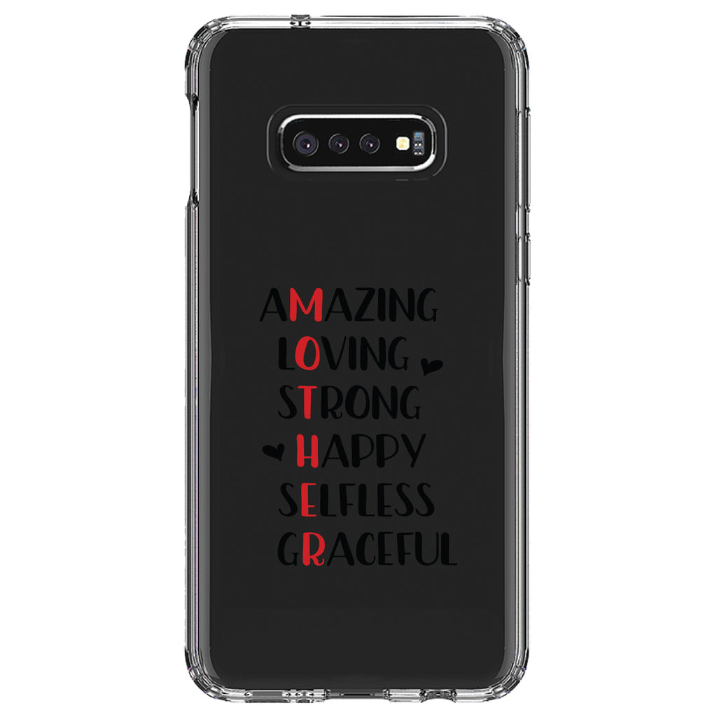 Mother Word Art, Amazing, Loving, Strong Clear Shockproof iPhone Case, view 18