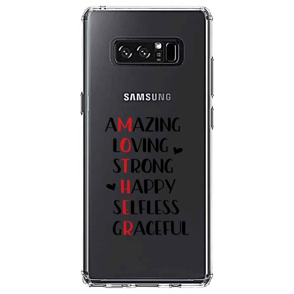Mother Word Art, Amazing, Loving, Strong Clear Shockproof iPhone Case, view 12