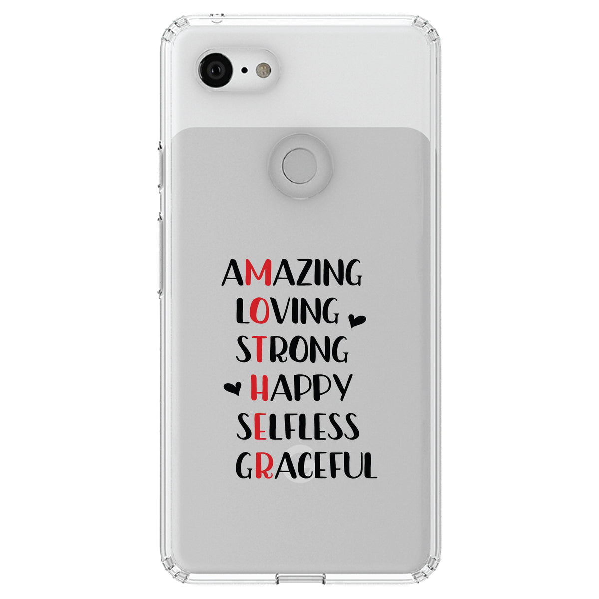 Mother Word Art, Amazing, Loving, Strong Clear Shockproof iPhone Case, view 21