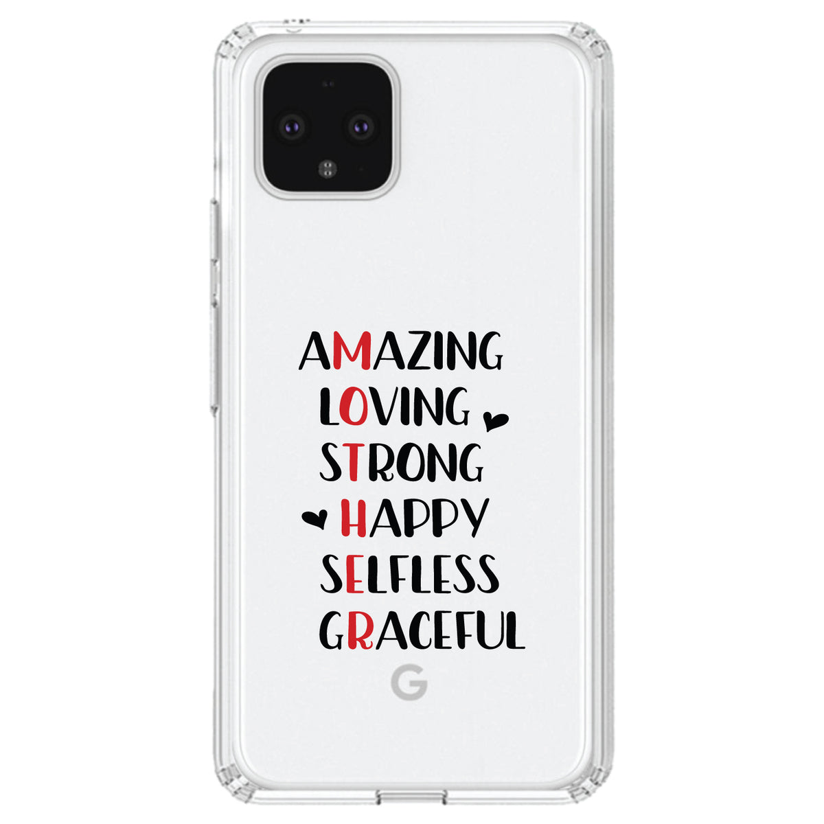 Mother Word Art, Amazing, Loving, Strong Clear Shockproof iPhone Case, view 23