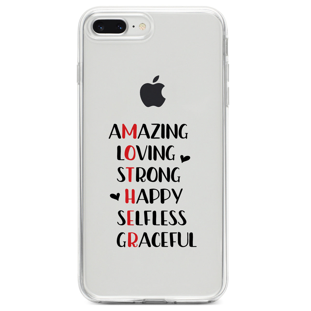Mother Word Art, Amazing, Loving, Strong Clear Shockproof iPhone Case, view 6