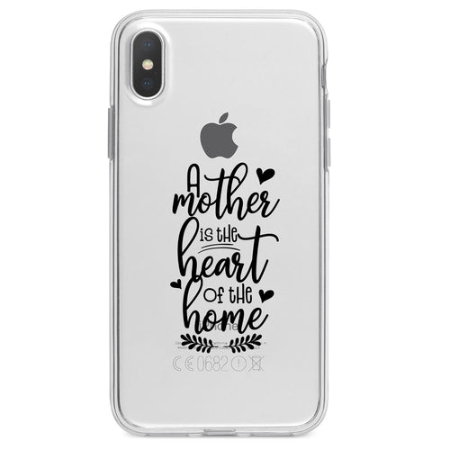 A Mother is the Heart of the Home Clear Shockproof iPhone Case, view 2