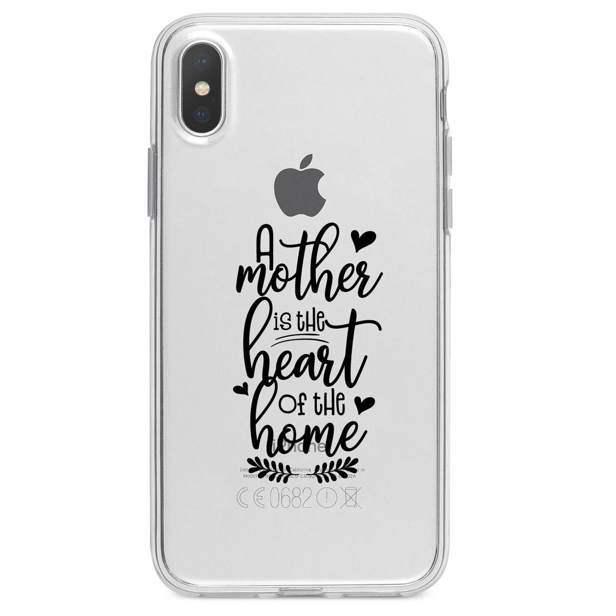 A Mother is the Heart of the Home Clear Shockproof iPhone Case, view 4