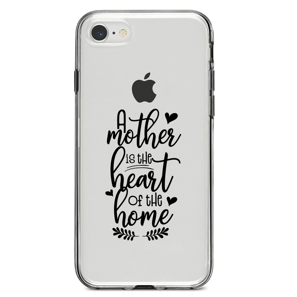 A Mother is the Heart of the Home Clear Shockproof iPhone Case, view 5