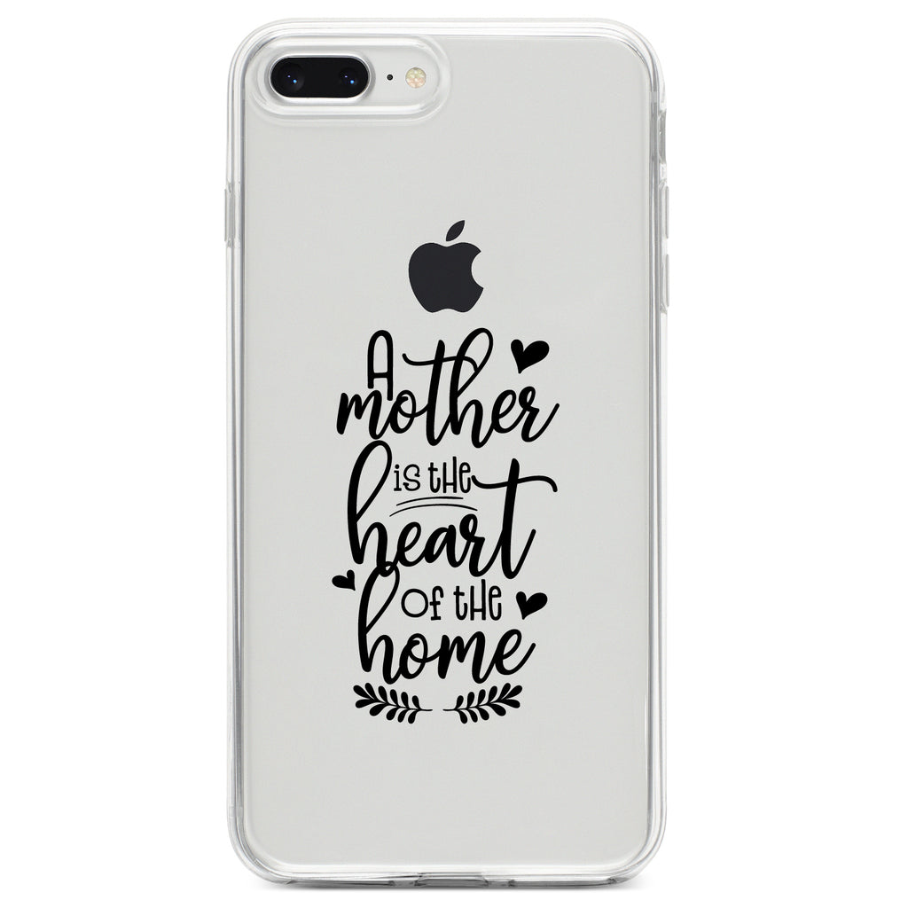 A Mother is the Heart of the Home Clear Shockproof iPhone Case, view 6