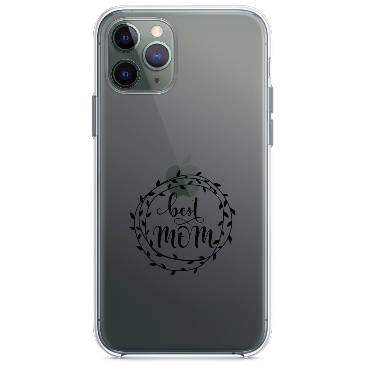 Best Mom, Vine Wreath Clear Shockproof iPhone Case