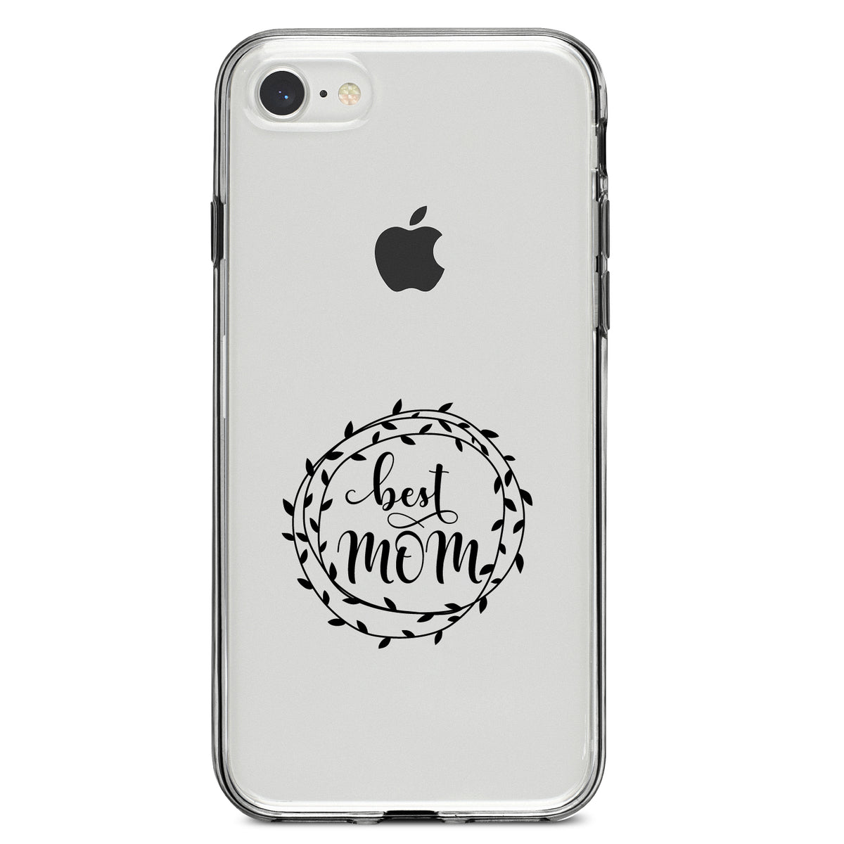 Best Mom, Vine Wreath Clear Shockproof iPhone Case, view 5