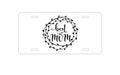 Custom Aluminum Decorative Vanity Front License Plate - Best Mom - Vine Wreath