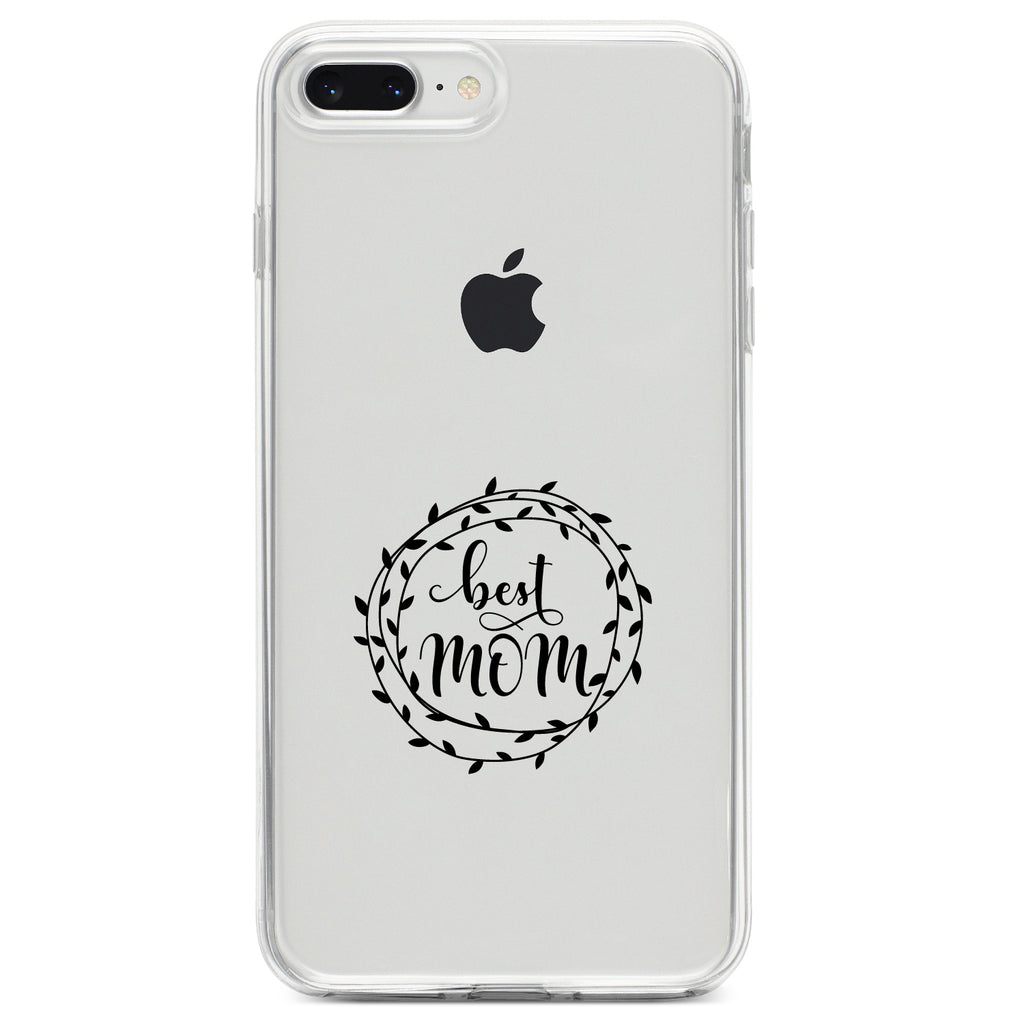 Best Mom, Vine Wreath Clear Shockproof iPhone Case, view 6