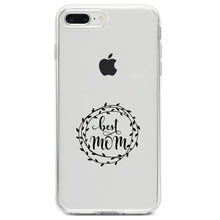 DistinctInk® Clear Shockproof Hybrid Case for Apple iPhone / Samsung Galaxy / Google Pixel - Best Mom - Vine Wreath