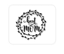 DistinctInk Custom Foam Rubber Mouse Pad - 1/4" Thick - Best Mom - Vine Wreath