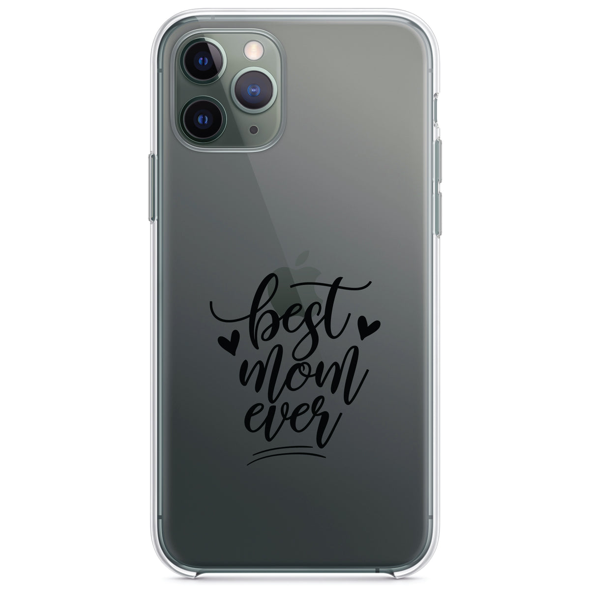Best Mom Ever, Hearts Clear Shockproof iPhone Case
