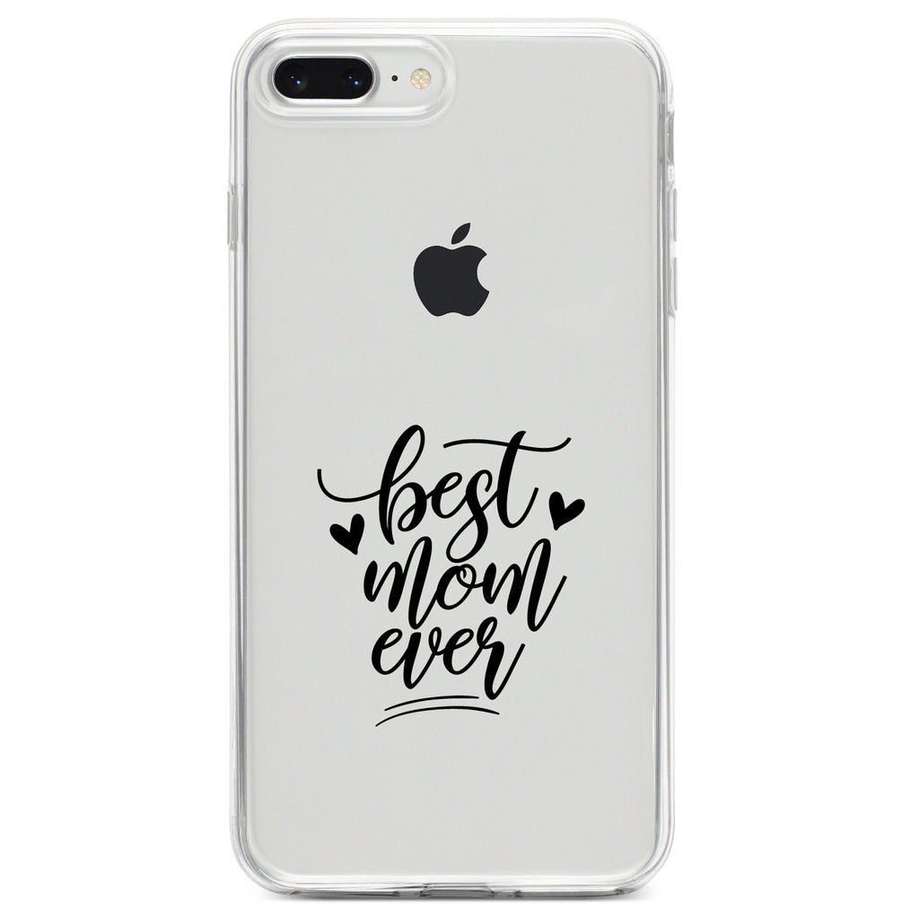 Best Mom Ever, Hearts Clear Shockproof iPhone Case, view 6