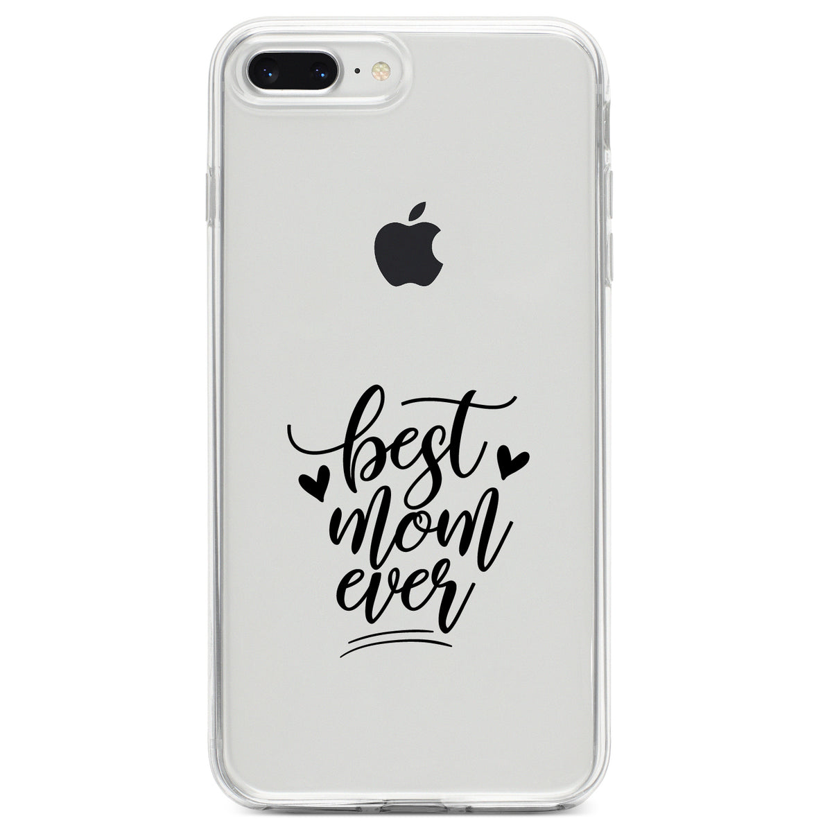 Best Mom Ever, Hearts Clear Shockproof iPhone Case, view 6