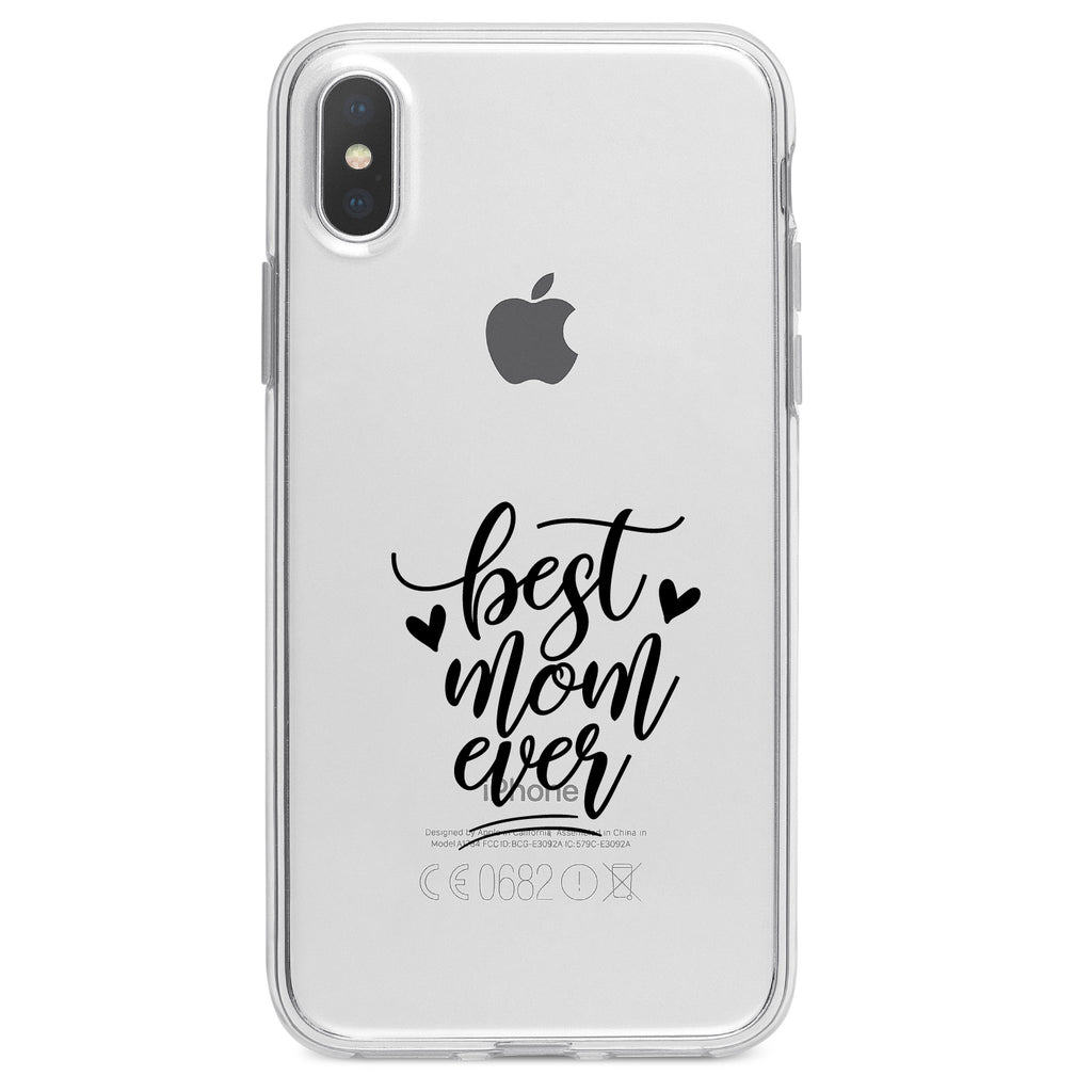 Best Mom Ever, Hearts Clear Shockproof iPhone Case, view 3