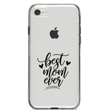 DistinctInk® Clear Shockproof Hybrid Case for Apple iPhone / Samsung Galaxy / Google Pixel - Best Mom Ever - Hearts