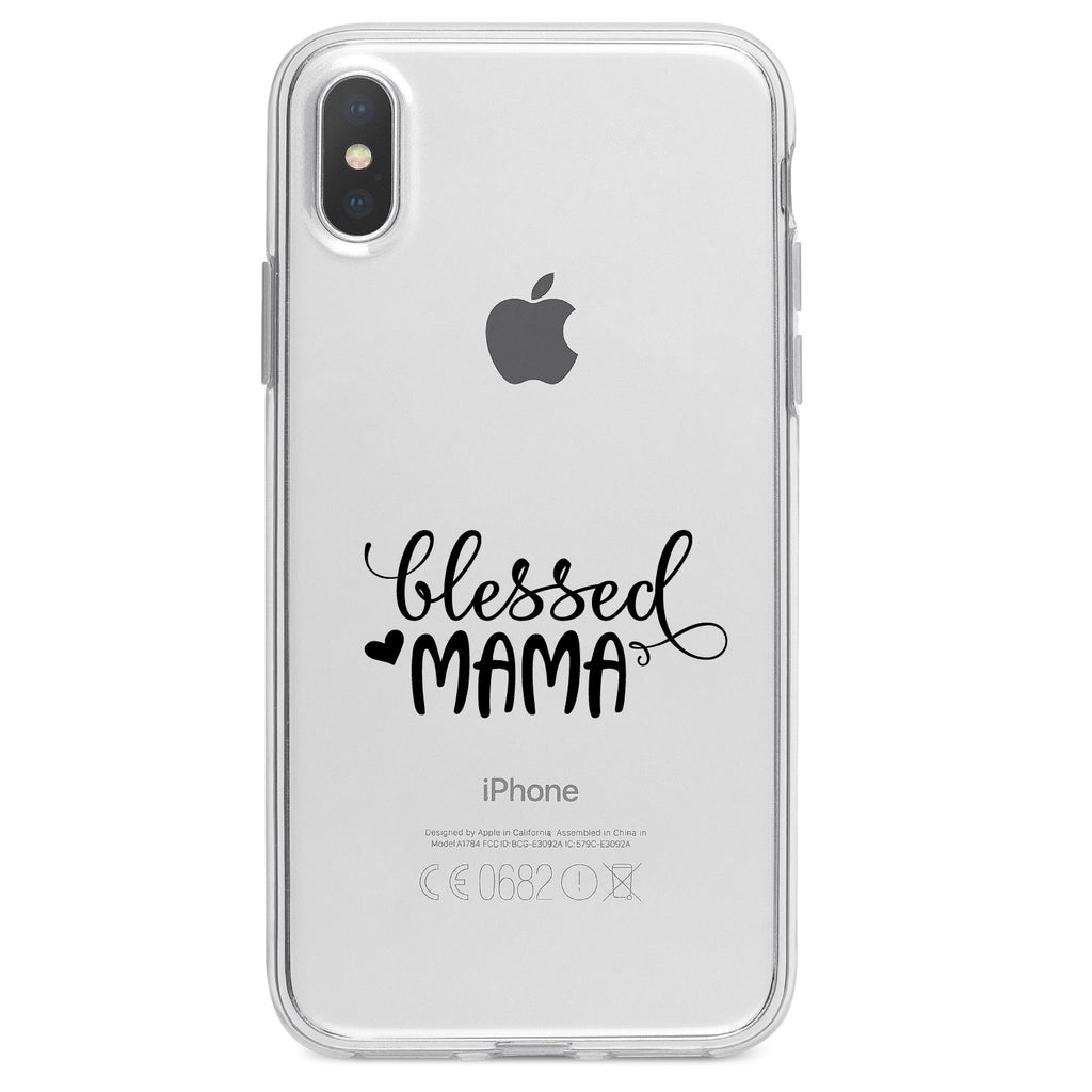 Blessed Mama, Heart Clear Shockproof iPhone Case, view 3