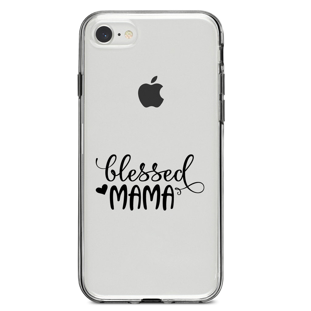 Blessed Mama, Heart Clear Shockproof iPhone Case, view 5