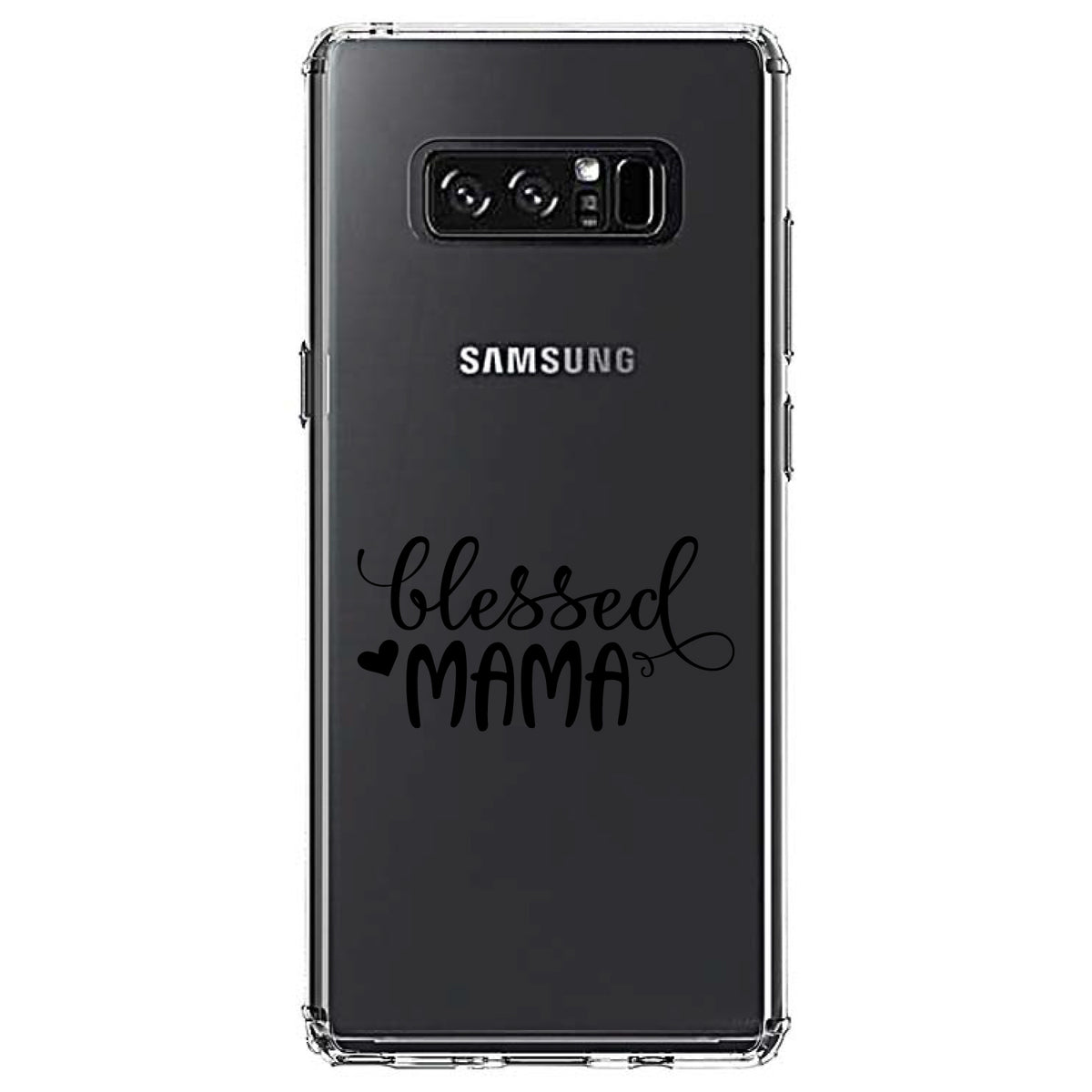 Blessed Mama, Heart Clear Shockproof iPhone Case, view 12