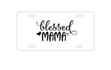 DistinctInk Custom Aluminum Decorative Vanity Front License Plate - Blessed Mama - Heart