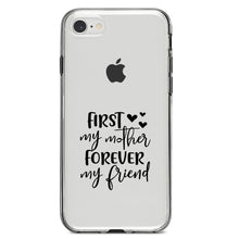 DistinctInk® Clear Shockproof Hybrid Case for Apple iPhone / Samsung Galaxy / Google Pixel - First My Mother, Forever My Friend