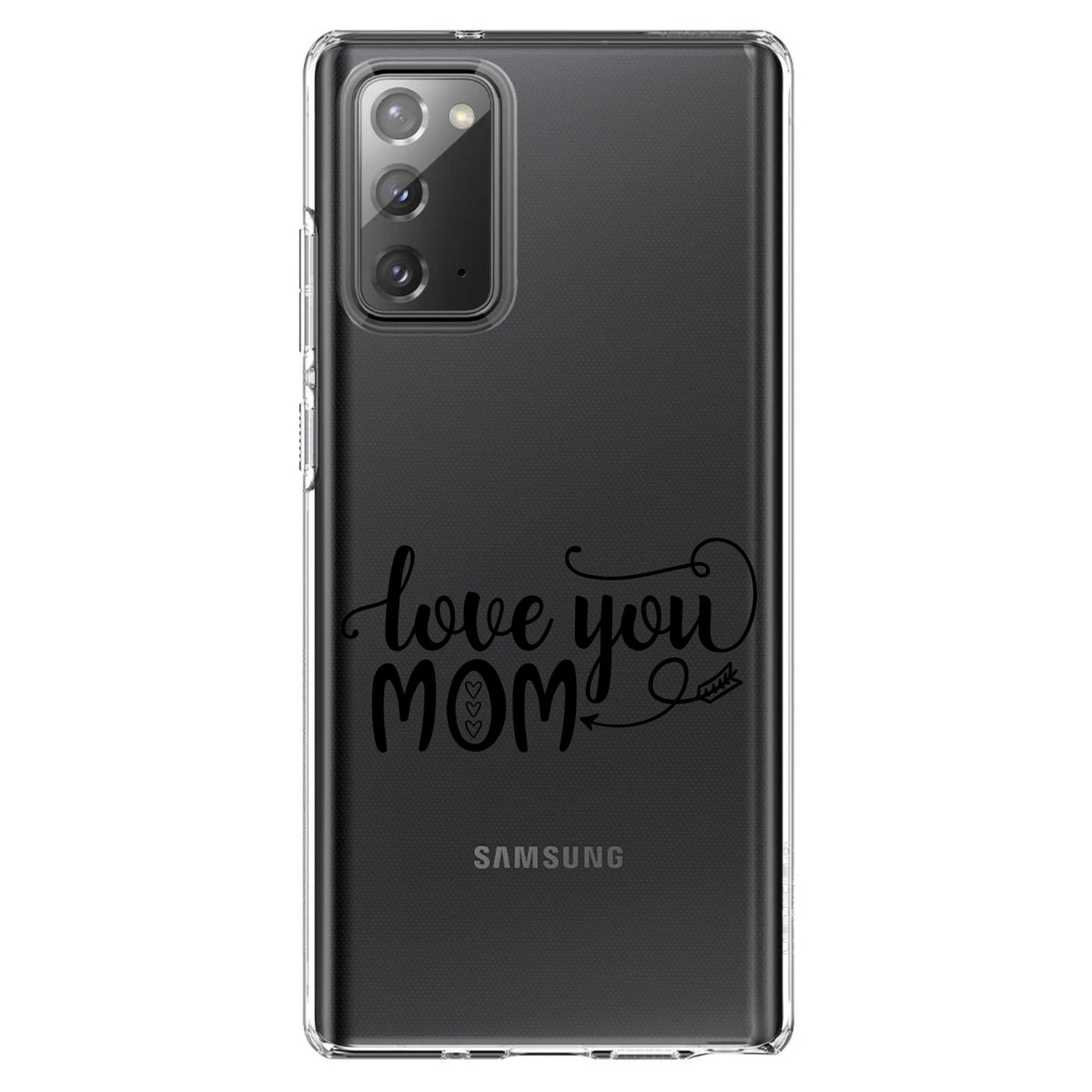 Love You Mom, Hearts, Arrow Clear Shockproof iPhone Case, view 7