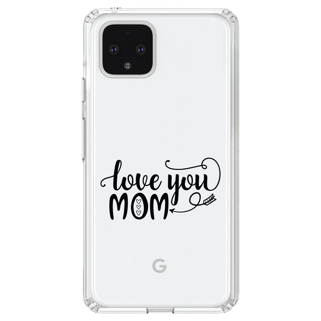 Love You Mom, Hearts, Arrow Clear Shockproof iPhone Case, view 24