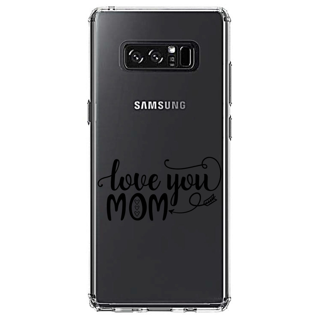 Love You Mom, Hearts, Arrow Clear Shockproof iPhone Case, view 12