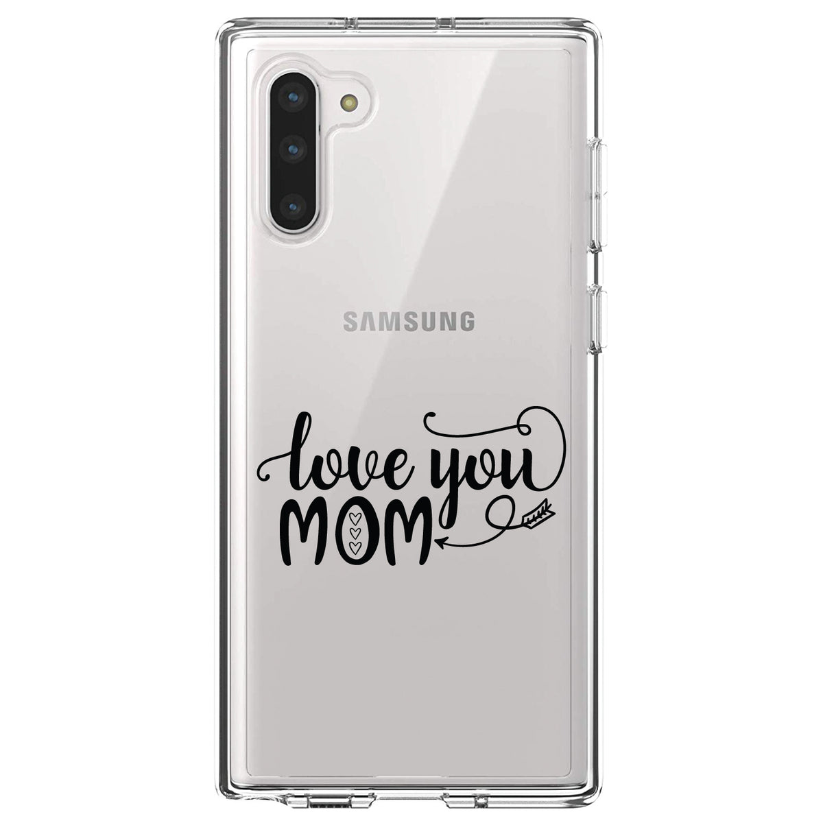 Love You Mom, Hearts, Arrow Clear Shockproof iPhone Case, view 9