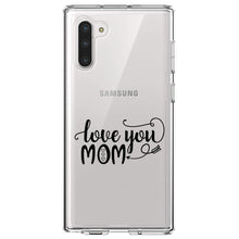 DistinctInk® Clear Shockproof Hybrid Case for Apple iPhone / Samsung Galaxy / Google Pixel - Love You Mom - Hearts, Arrow