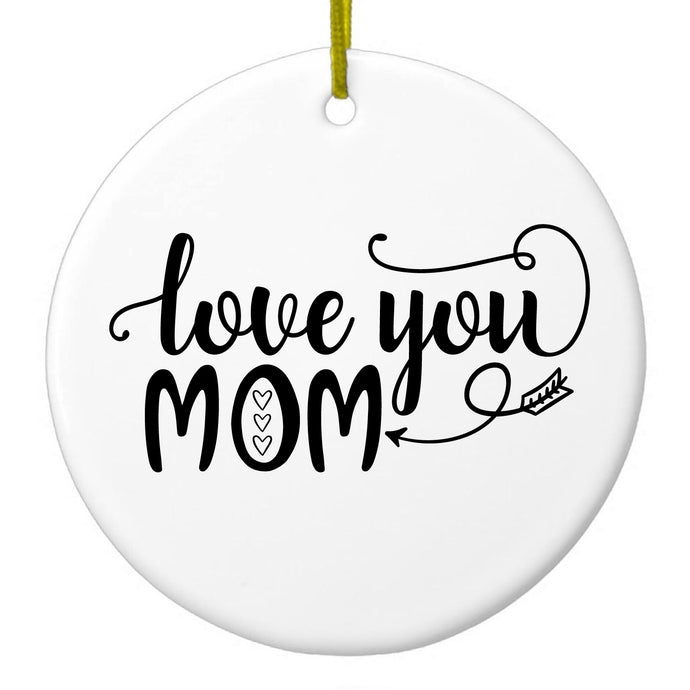 Hearts, Arrow Ceramic Ornament