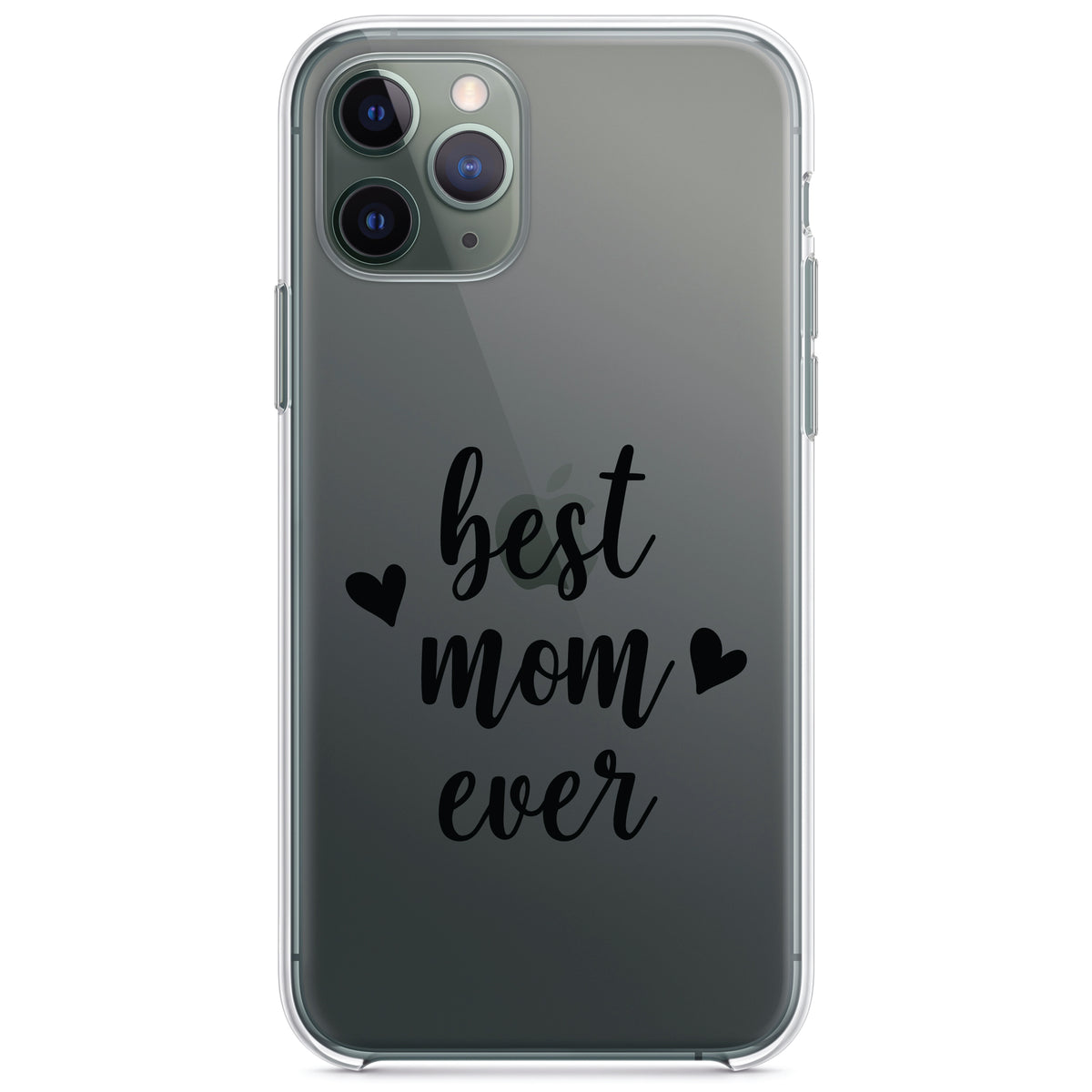 best mom ever, lowercase, hearts Clear Shockproof iPhone Case