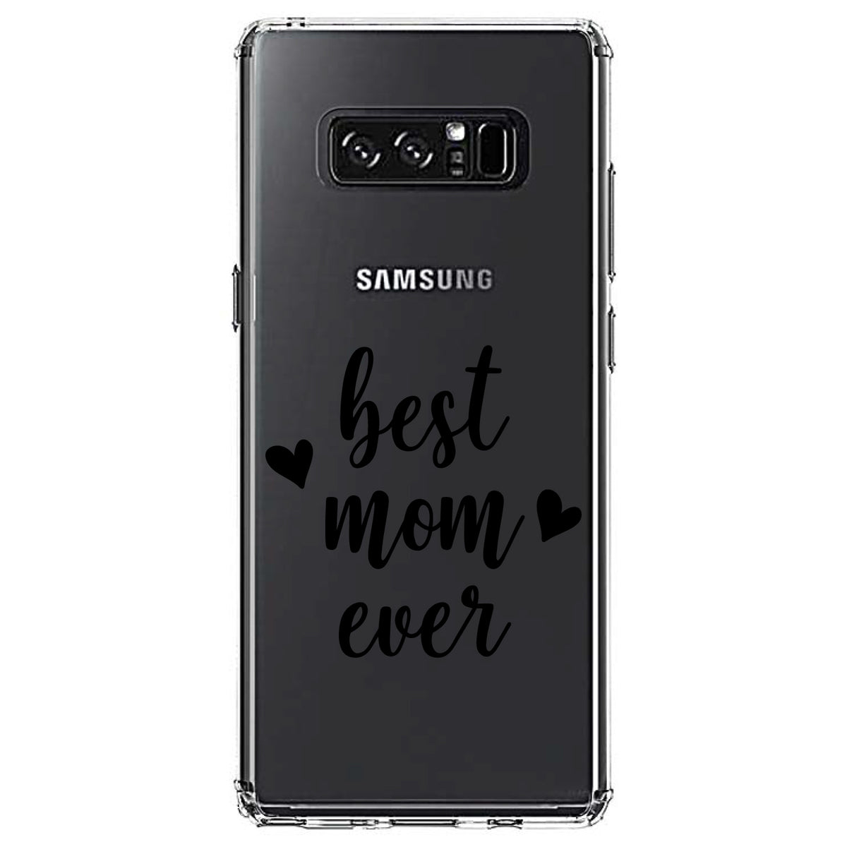 best mom ever, lowercase, hearts Clear Shockproof iPhone Case, view 12