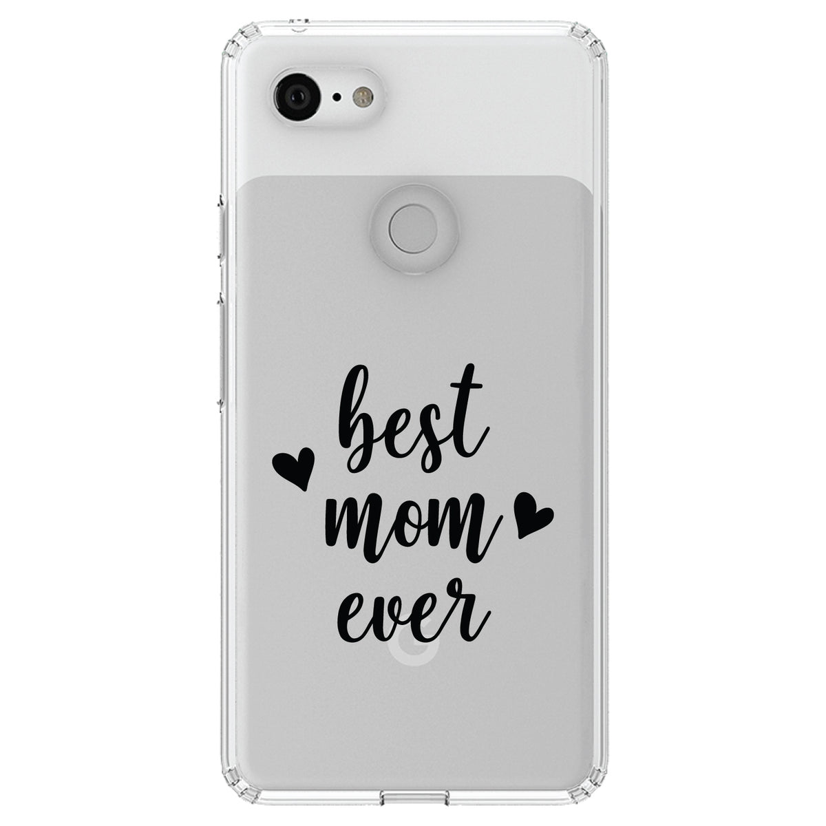 best mom ever, lowercase, hearts Clear Shockproof iPhone Case, view 22