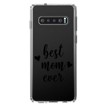DistinctInk® Clear Shockproof Hybrid Case for Apple iPhone / Samsung Galaxy / Google Pixel - best mom ever - lowercase - hearts