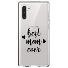 DistinctInk® Clear Shockproof Hybrid Case for Apple iPhone / Samsung Galaxy / Google Pixel - best mom ever - lowercase - hearts