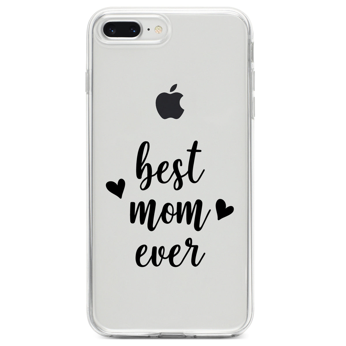 best mom ever, lowercase, hearts Clear Shockproof iPhone Case, view 6