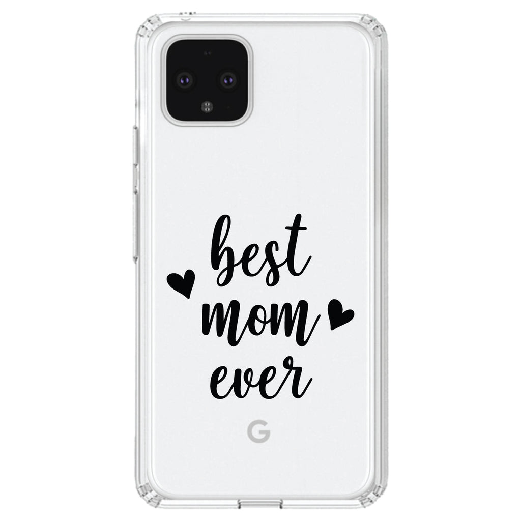 best mom ever, lowercase, hearts Clear Shockproof iPhone Case, view 23