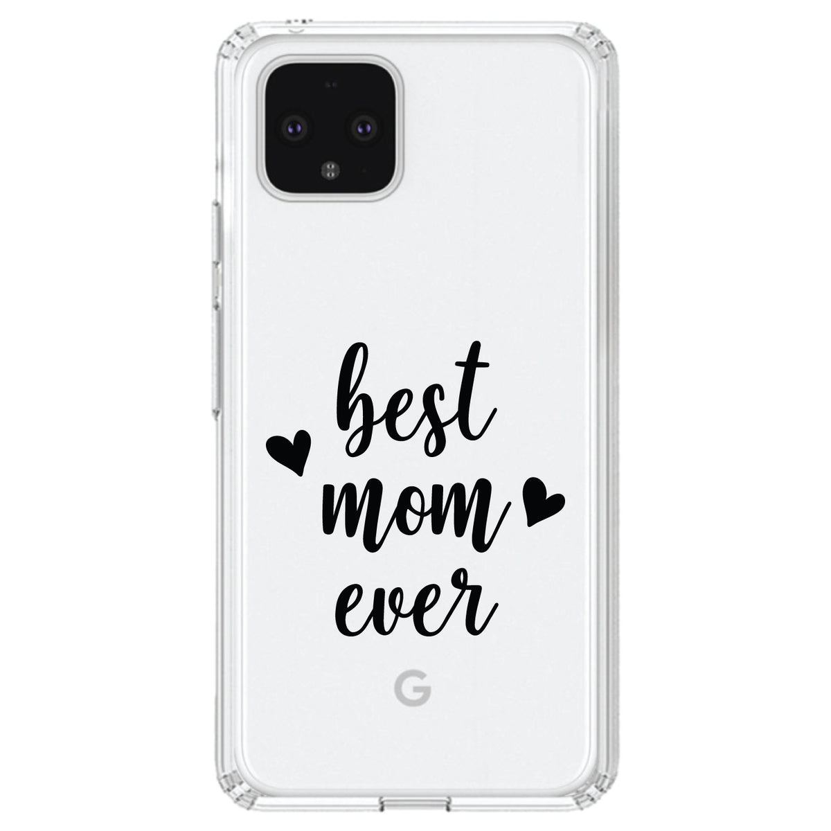 best mom ever, lowercase, hearts Clear Shockproof iPhone Case, view 23