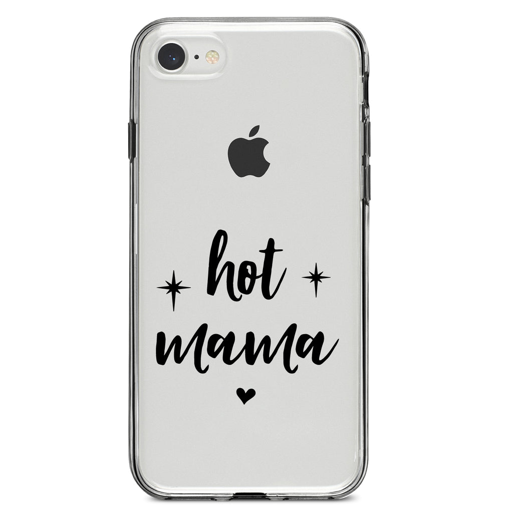 Hot Mama, Stars, Heart Clear Shockproof iPhone Case, view 5