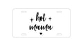 Custom Aluminum Decorative Vanity Front License Plate - Hot Mama - Stars, Heart